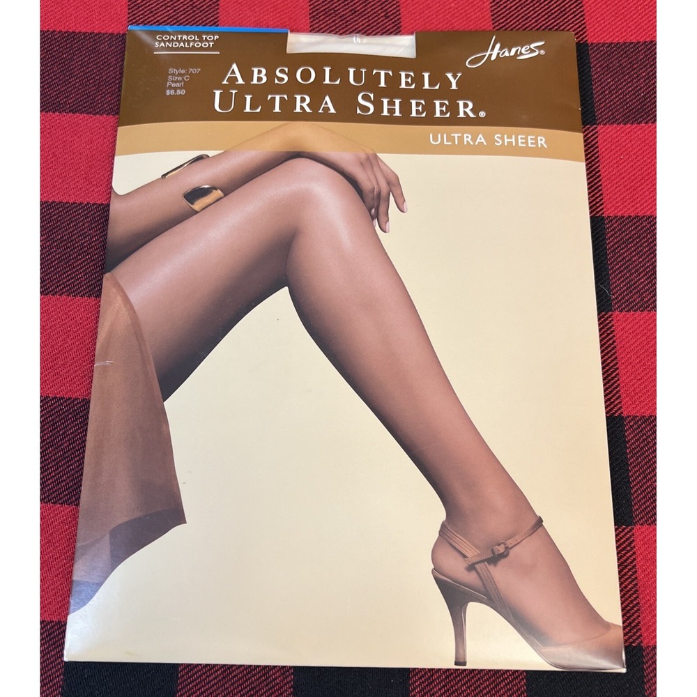 Hanes Absolutely Ultra Sheer Control Top Sandalfoot‎ Sz C Pantyhose 707 Pearl